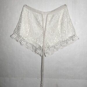Canolay Women White Crochet Shorts Size Small